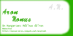 aron monus business card